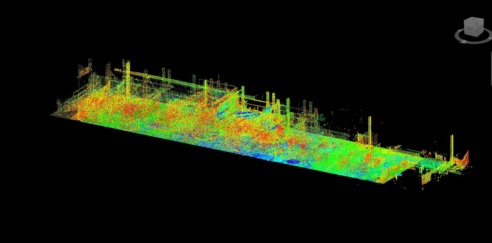 Point cloud scan of a large industrial facility