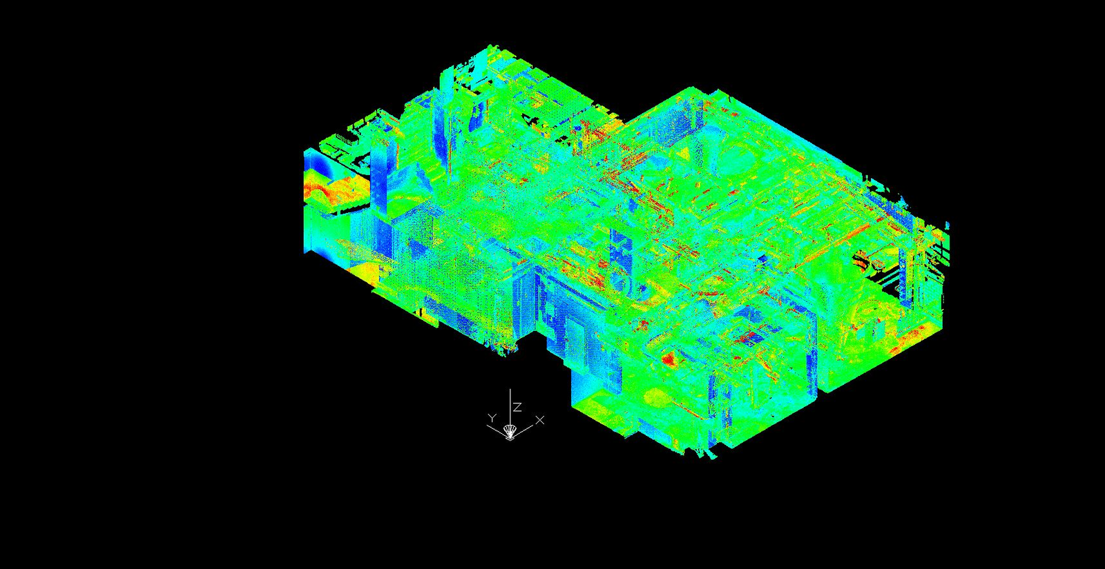 Point cloud of a building structural frame