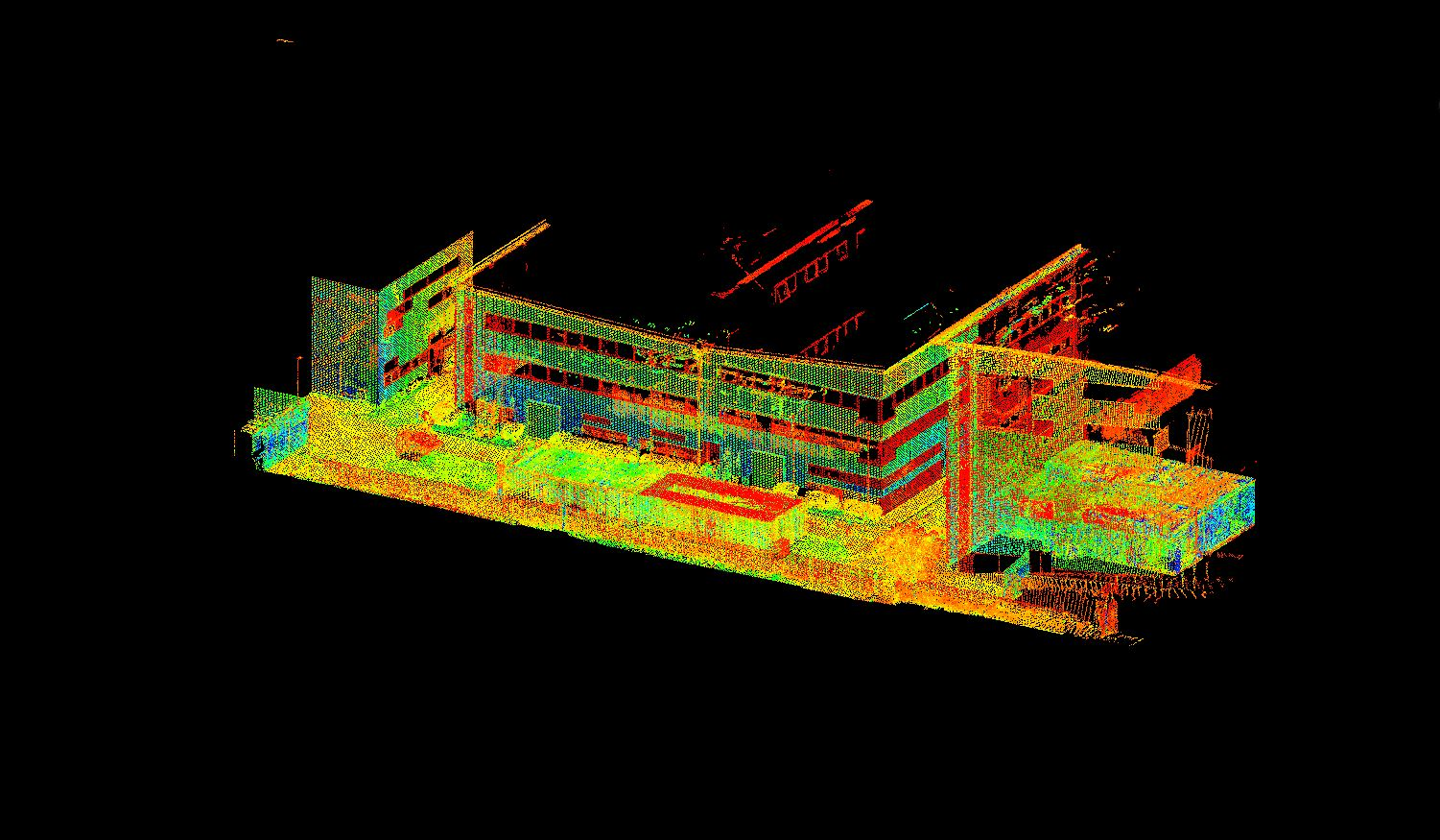 Point cloud scan of a building under construction